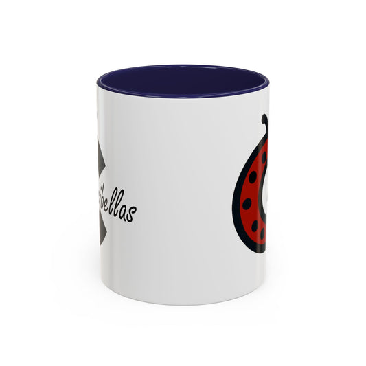 Ladybug Coffee Mug — Cute Occibellas Logo Accent Mug (11/15 oz)