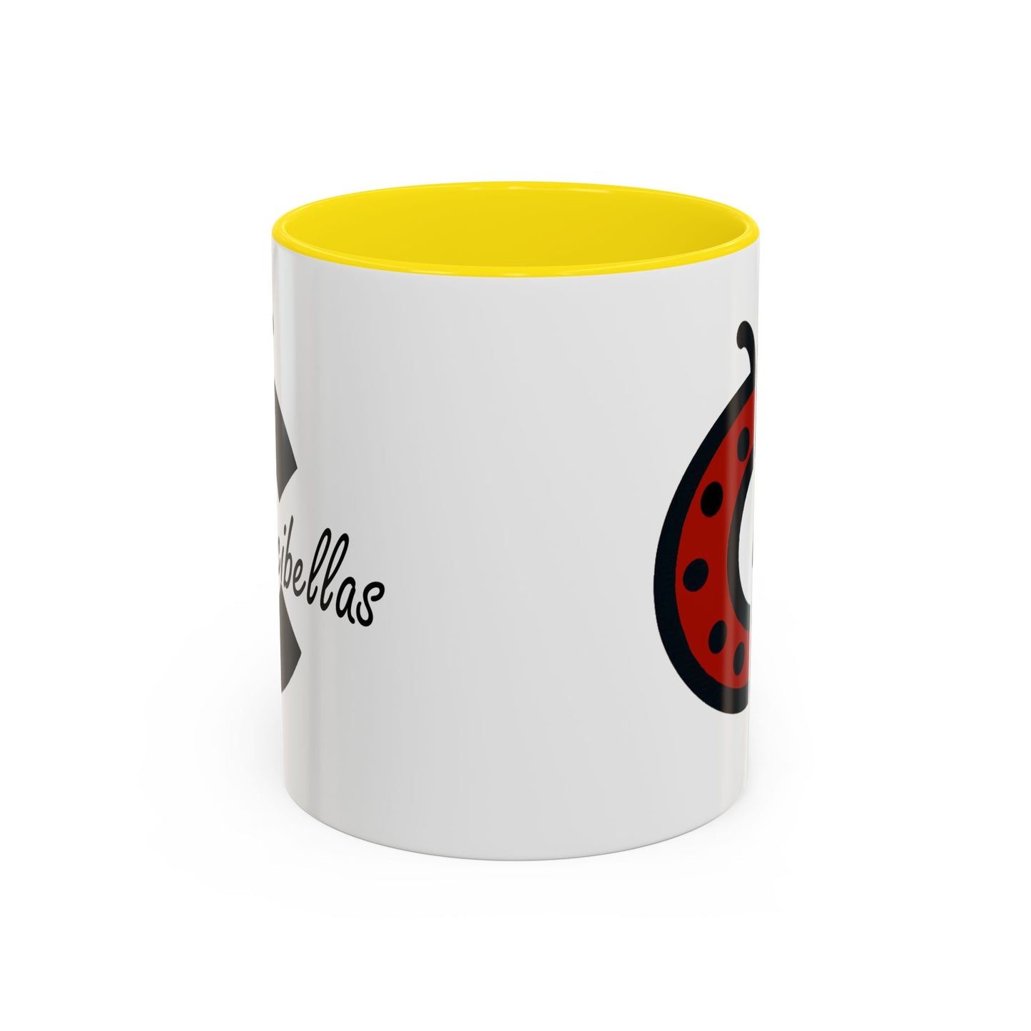 Ladybug Coffee Mug — Cute Occibellas Logo Accent Mug (11/15 oz)