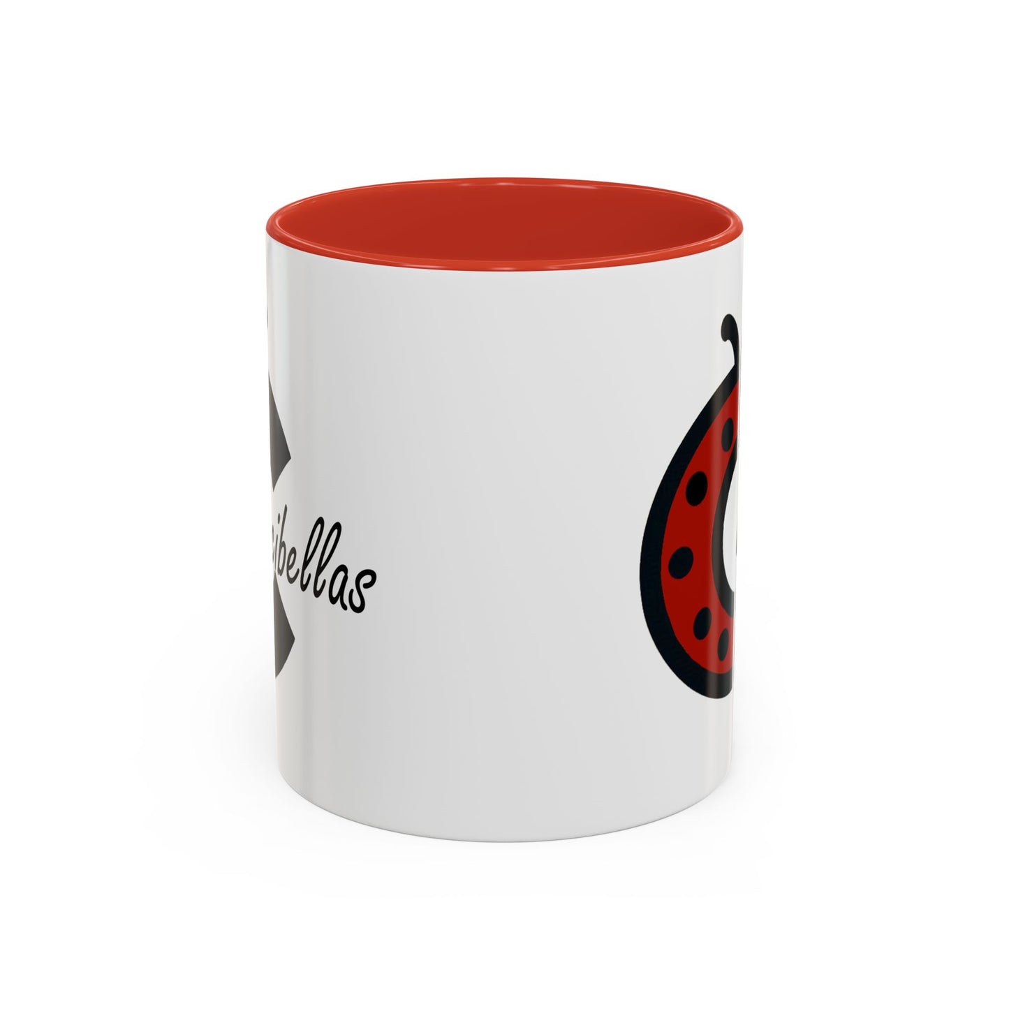 Ladybug Coffee Mug — Cute Occibellas Logo Accent Mug (11/15 oz)