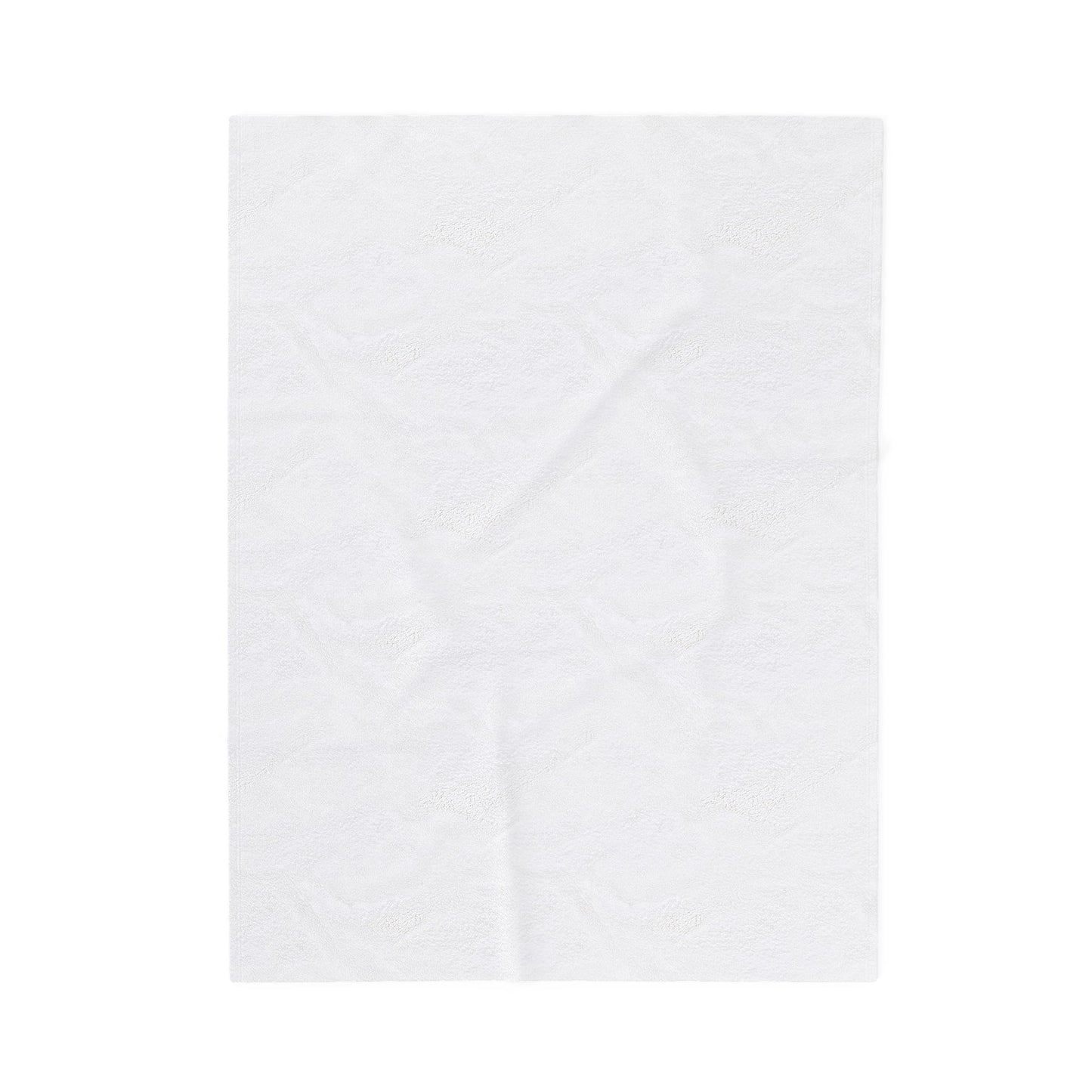 Velveteen Plush Blanket — Cozy White Throw with Small Ladybug Accent