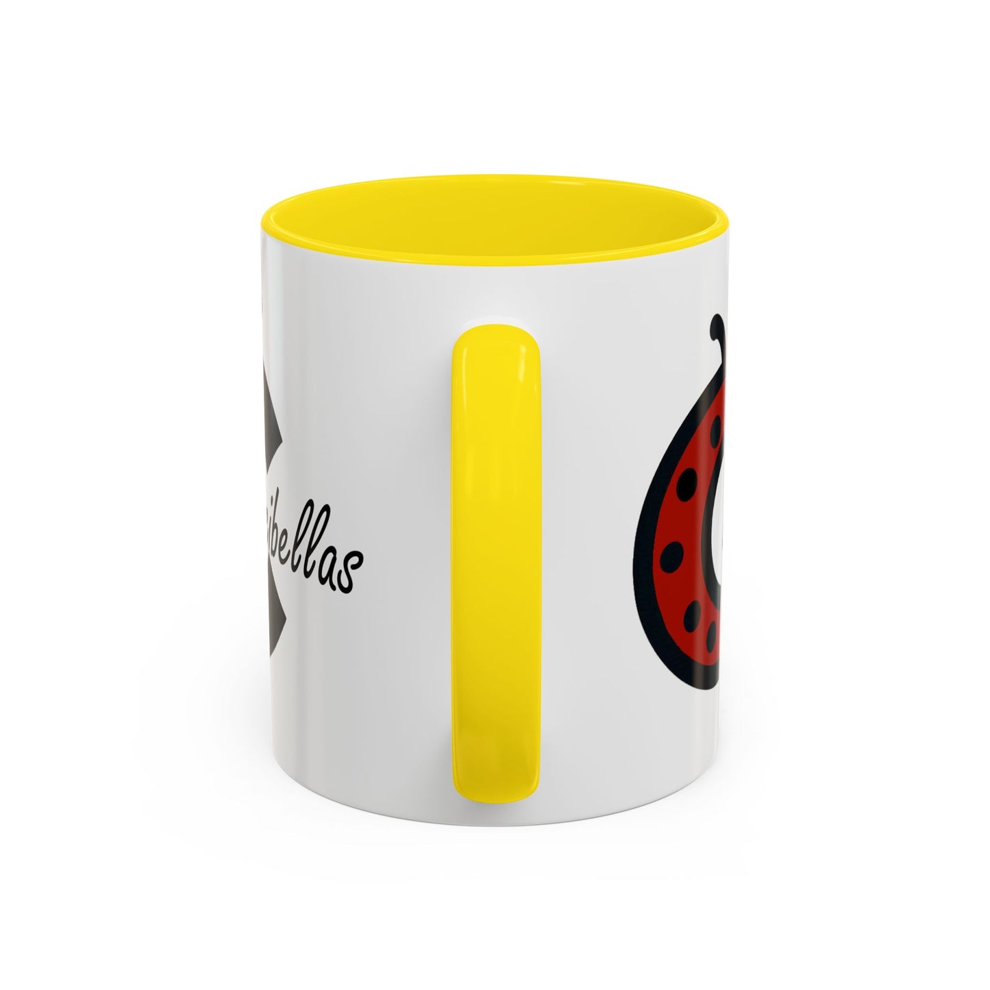 Ladybug Coffee Mug — Cute Occibellas Logo Accent Mug (11/15 oz)
