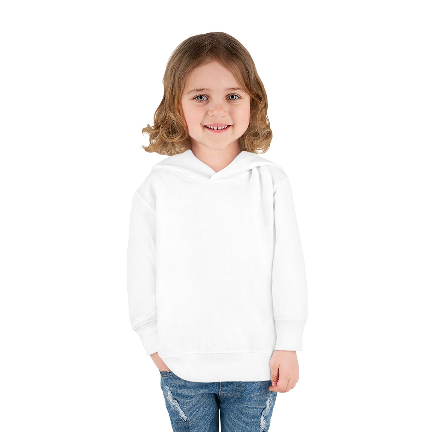 Toddler Fleece Hoodie — Cozy Plain White Pullover for Kids