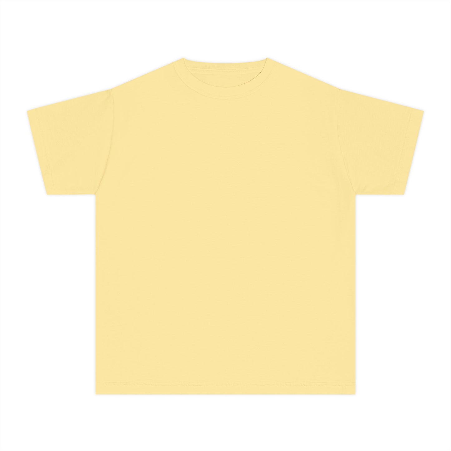 Youth T-Shirt — Pastel Yellow Minimal Tee (Small Back Logo)