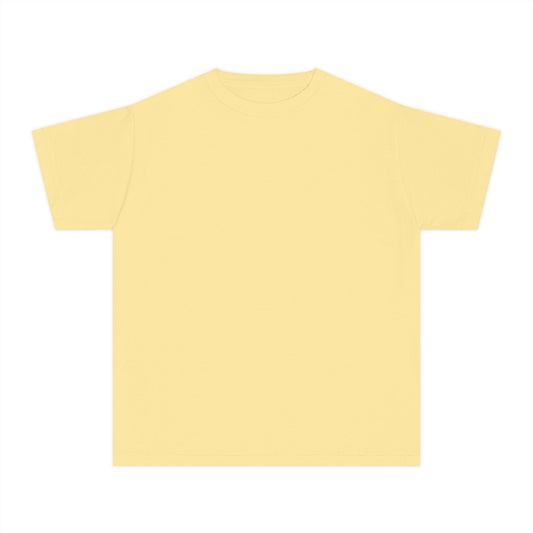 Youth T-Shirt — Pastel Yellow Minimal Tee (Small Back Logo)