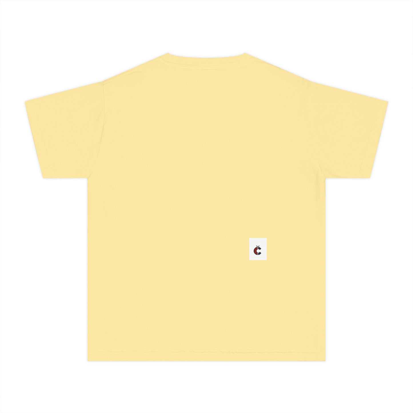 Youth T-Shirt — Pastel Yellow Minimal Tee (Small Back Logo)