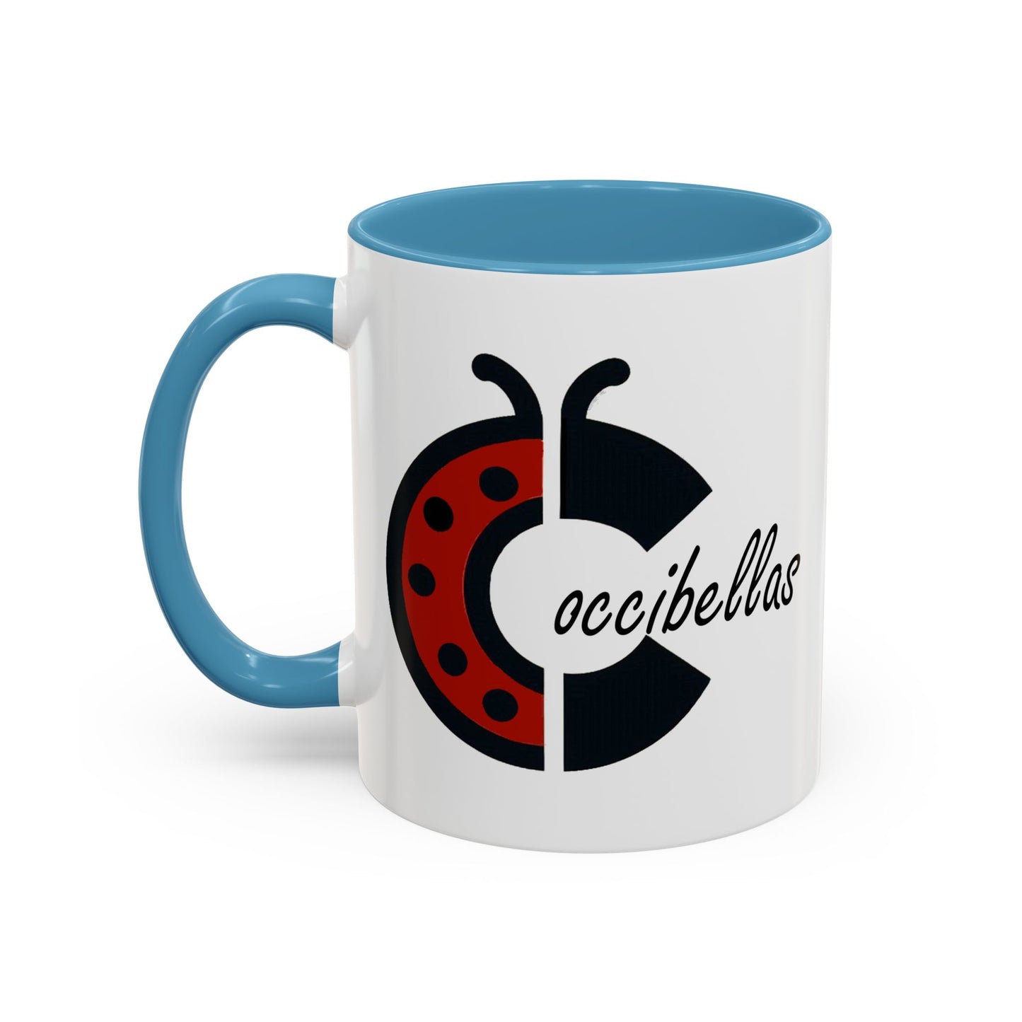Ladybug Coffee Mug — Cute Occibellas Logo Accent Mug (11/15 oz)