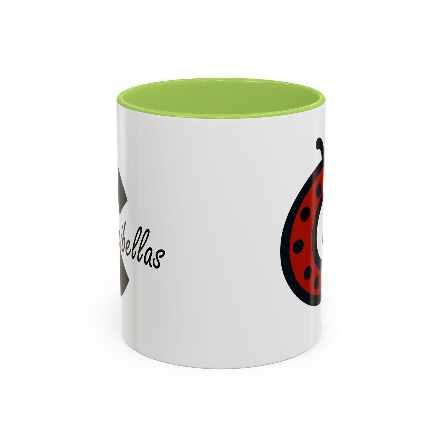 Ladybug Coffee Mug — Cute Occibellas Logo Accent Mug (11/15 oz)