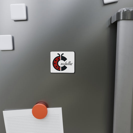 Ladybug Occibellas Die-Cut Magnet — Cute Red & Black Logo Fridge Magnet