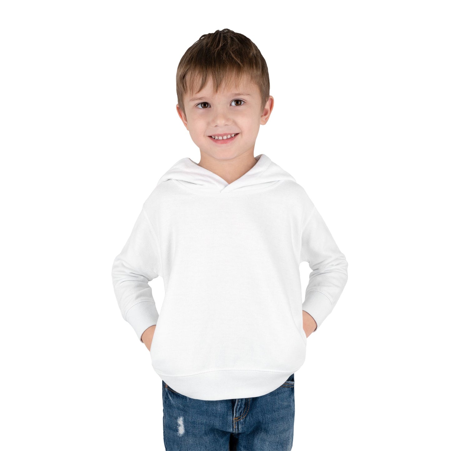 Toddler Fleece Hoodie — Cozy Plain White Pullover for Kids