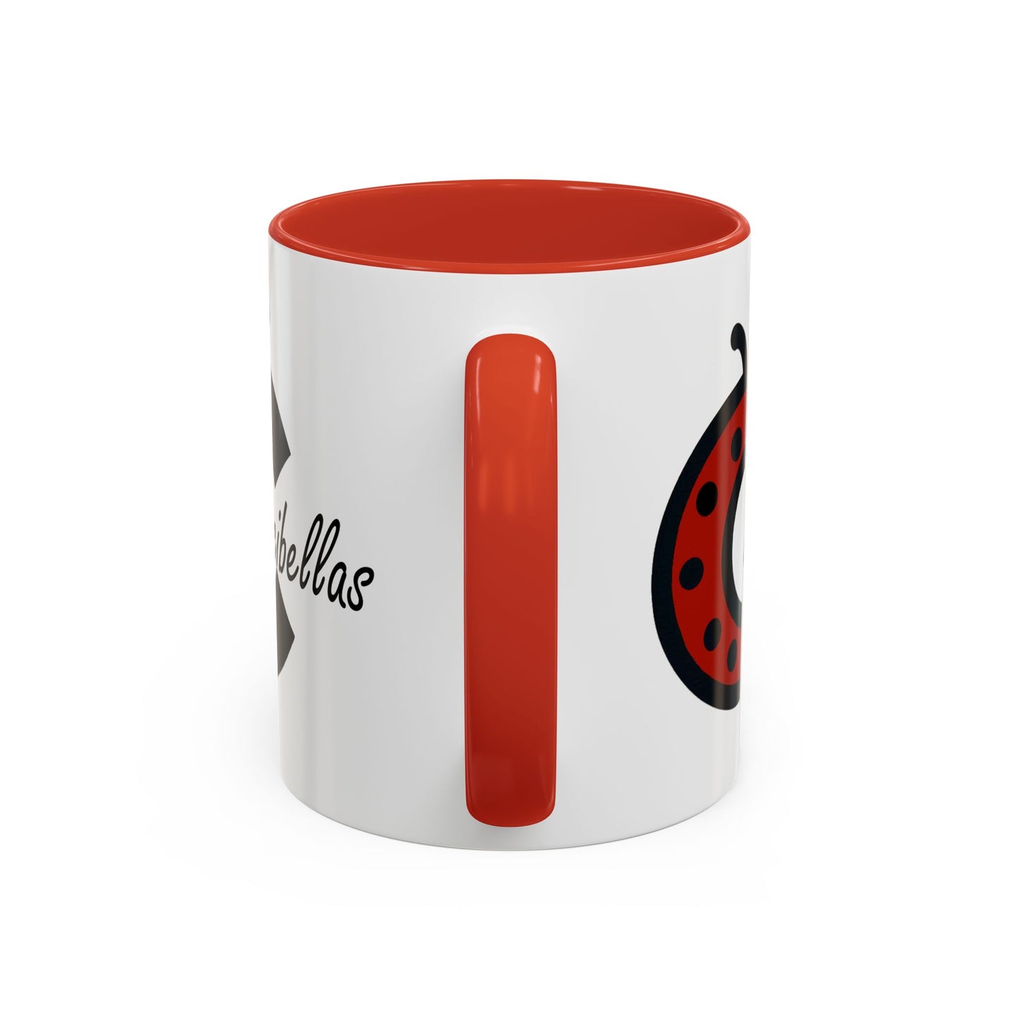 Ladybug Coffee Mug — Cute Occibellas Logo Accent Mug (11/15 oz)