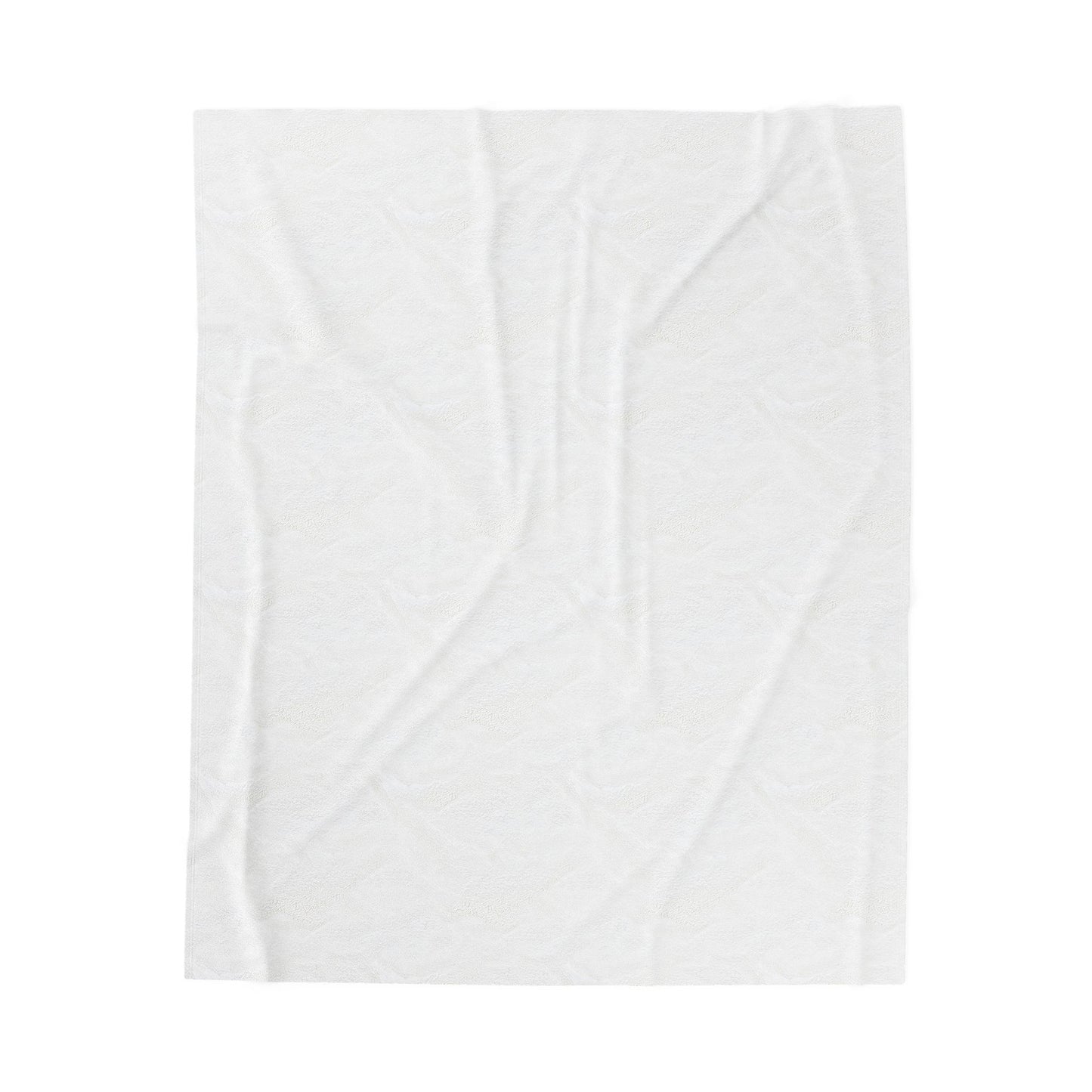 Velveteen Plush Blanket — Cozy White Throw with Small Ladybug Accent