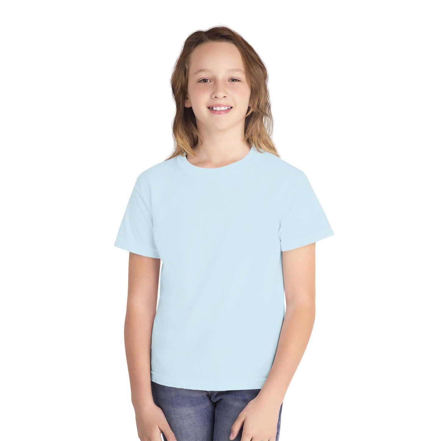 Youth T-Shirt — Pastel Yellow Minimal Tee (Small Back Logo)