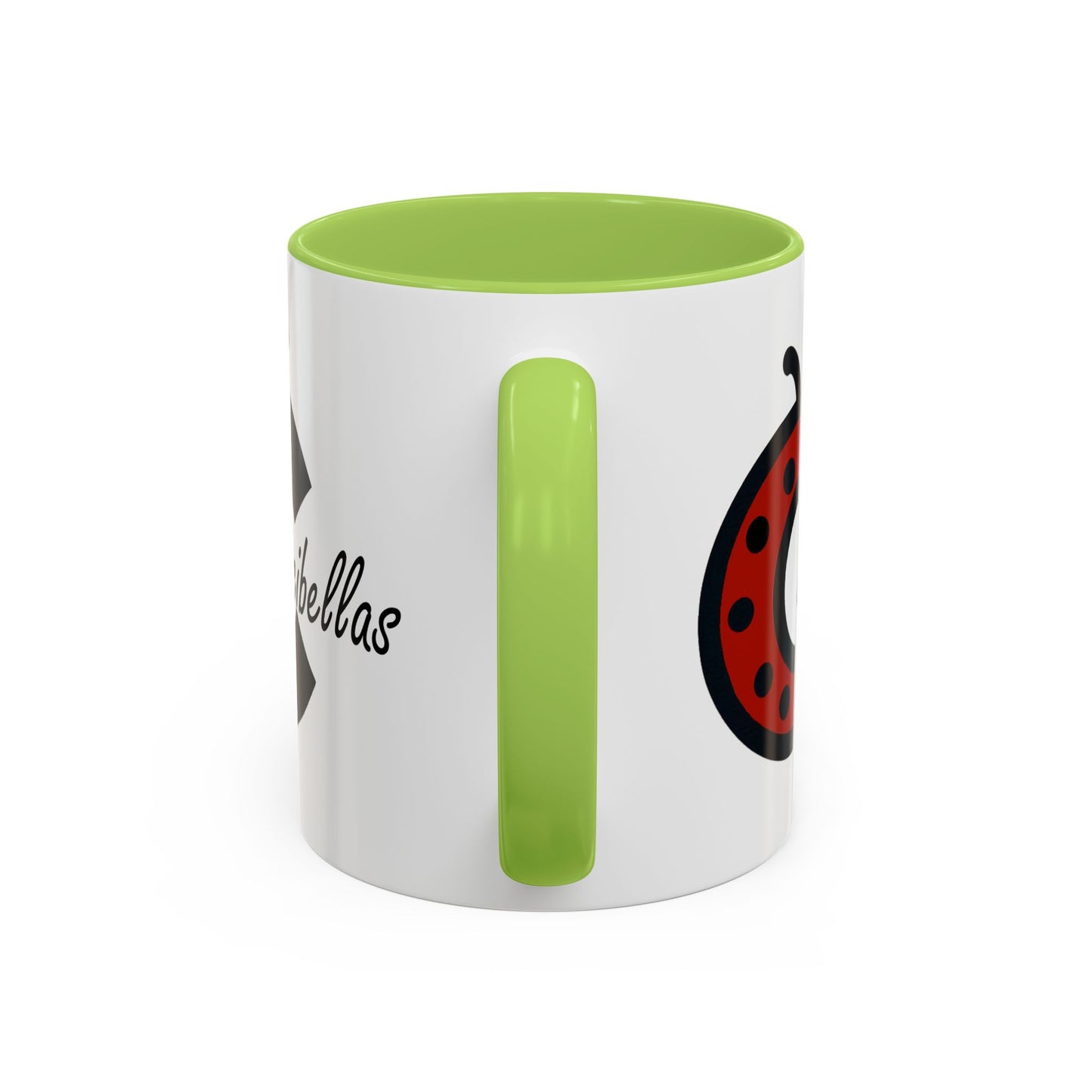 Ladybug Coffee Mug — Cute Occibellas Logo Accent Mug (11/15 oz)