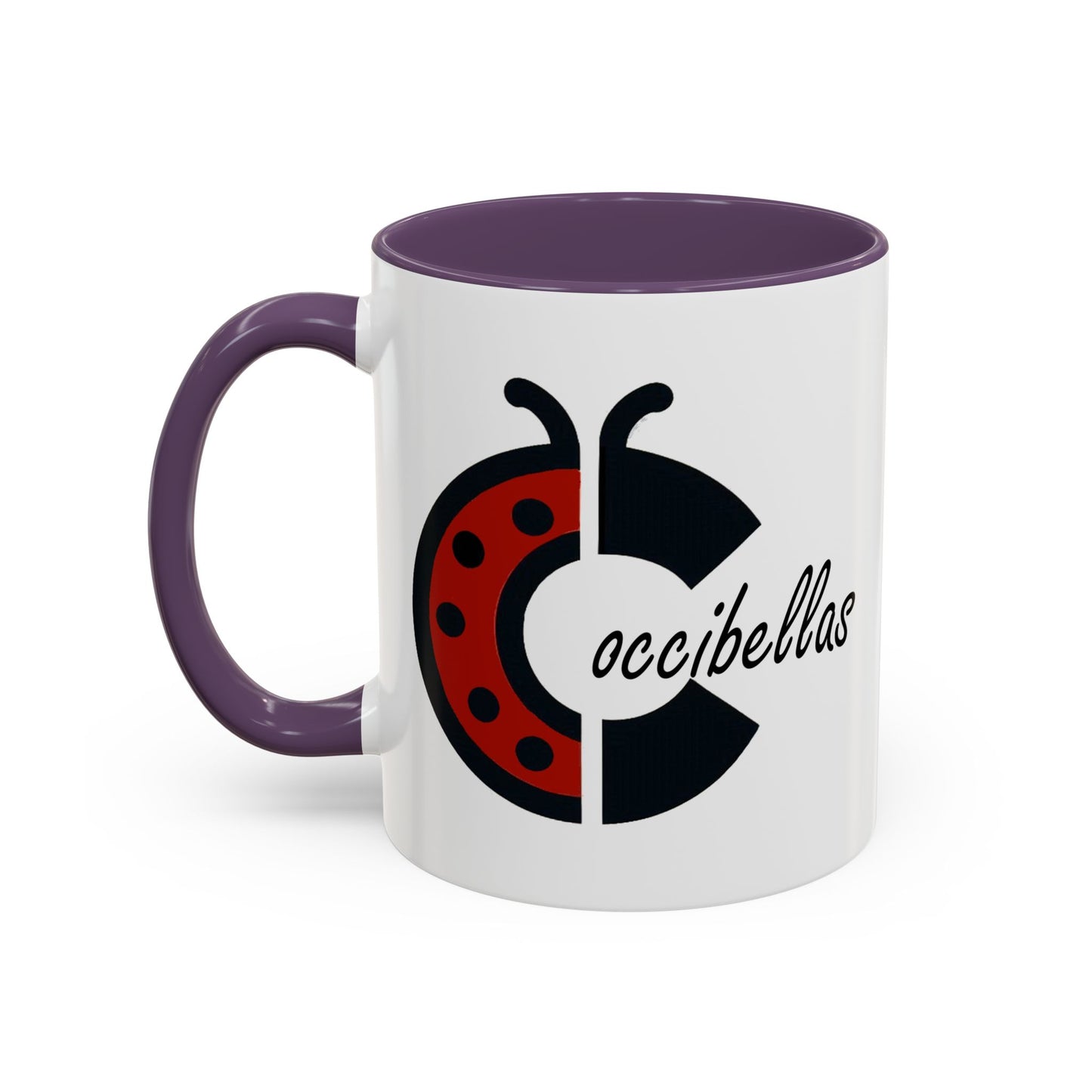 Ladybug Coffee Mug — Cute Occibellas Logo Accent Mug (11/15 oz)