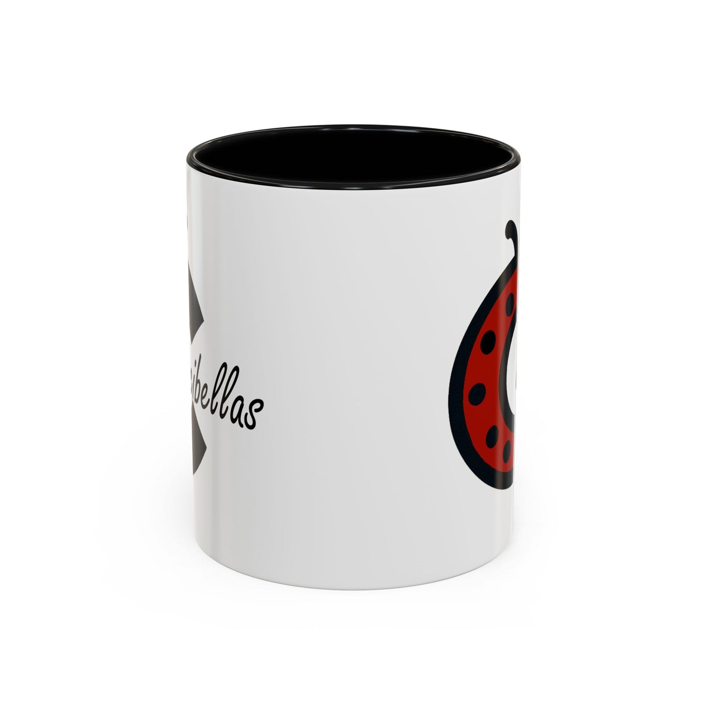 Ladybug Coffee Mug — Cute Occibellas Logo Accent Mug (11/15 oz)