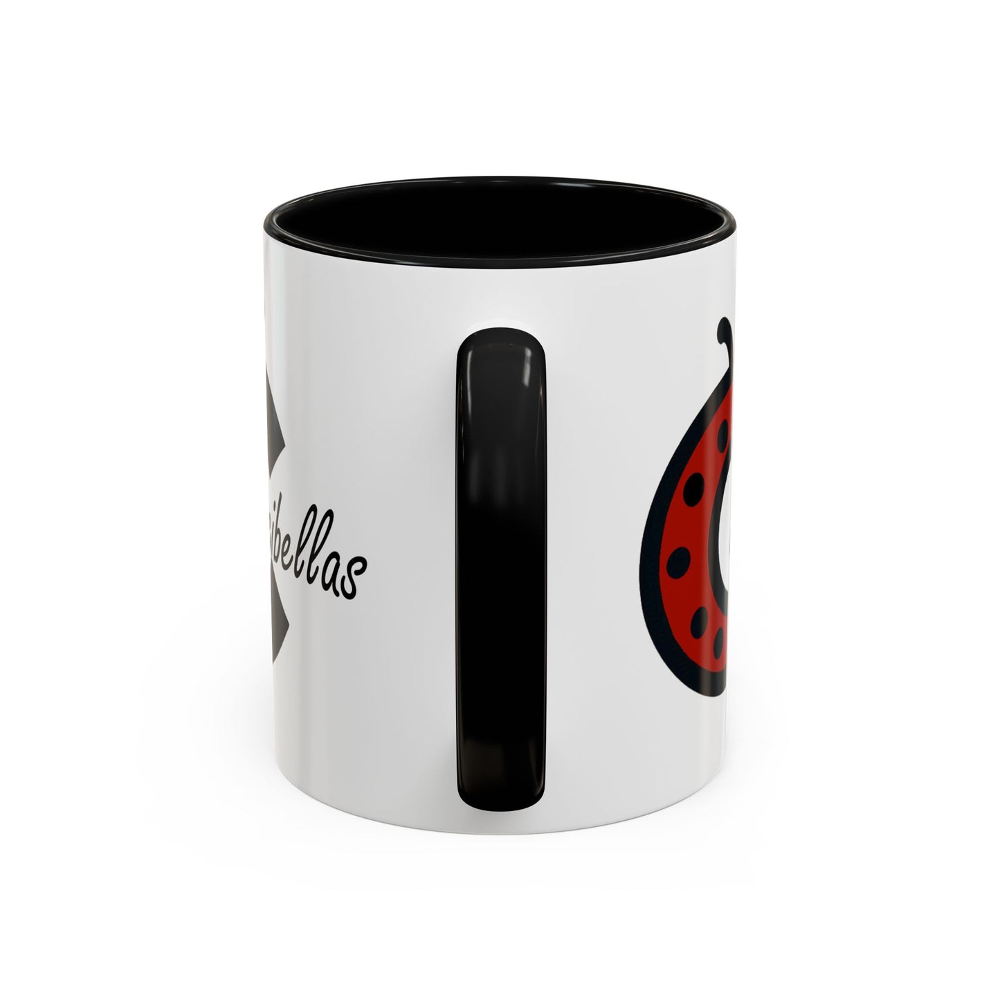 Ladybug Coffee Mug — Cute Occibellas Logo Accent Mug (11/15 oz)