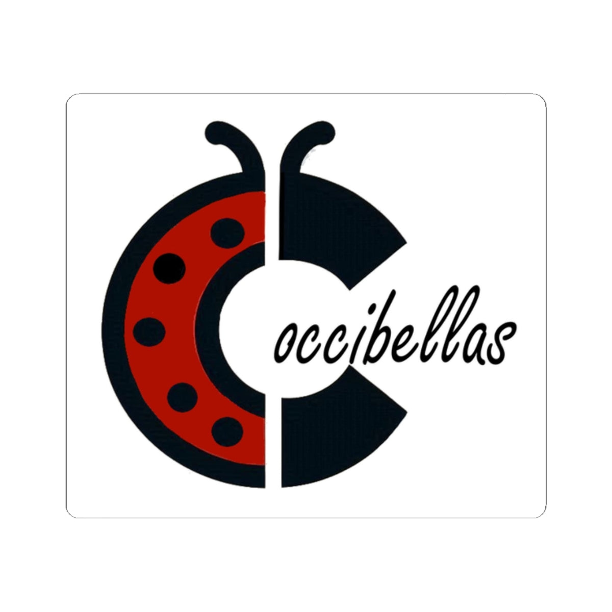 Kiss-Cut Sticker — Cute Ladybug 'Coccibellas' Logo Sticker