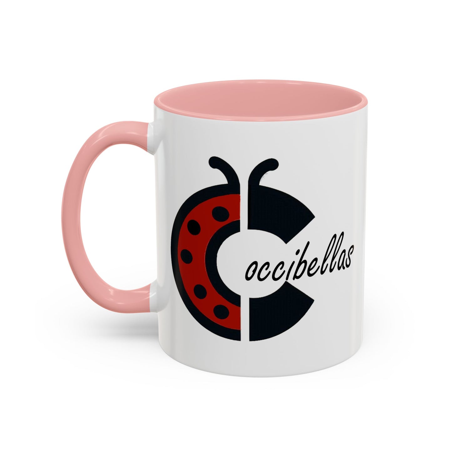 Ladybug Coffee Mug — Cute Occibellas Logo Accent Mug (11/15 oz)