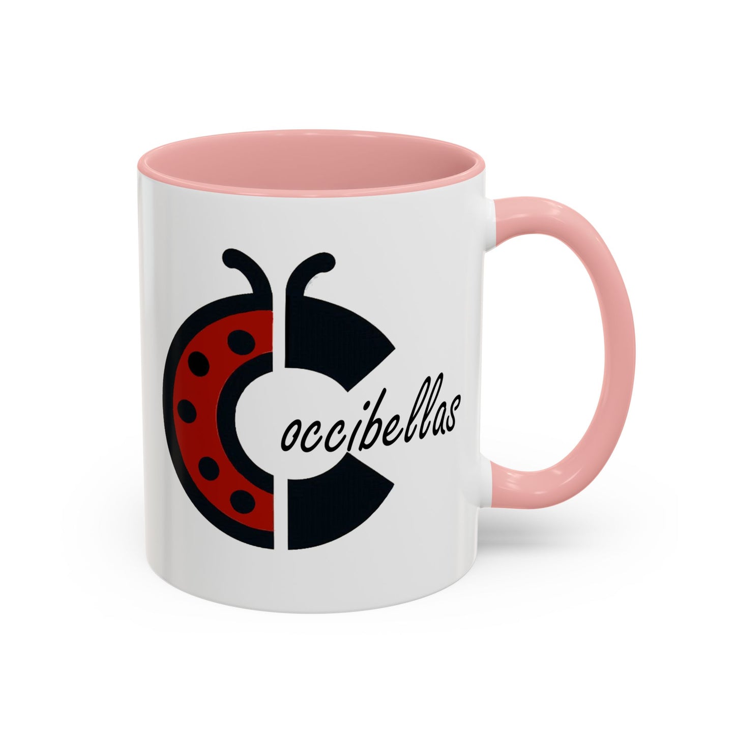 Ladybug Coffee Mug — Cute Occibellas Logo Accent Mug (11/15 oz)